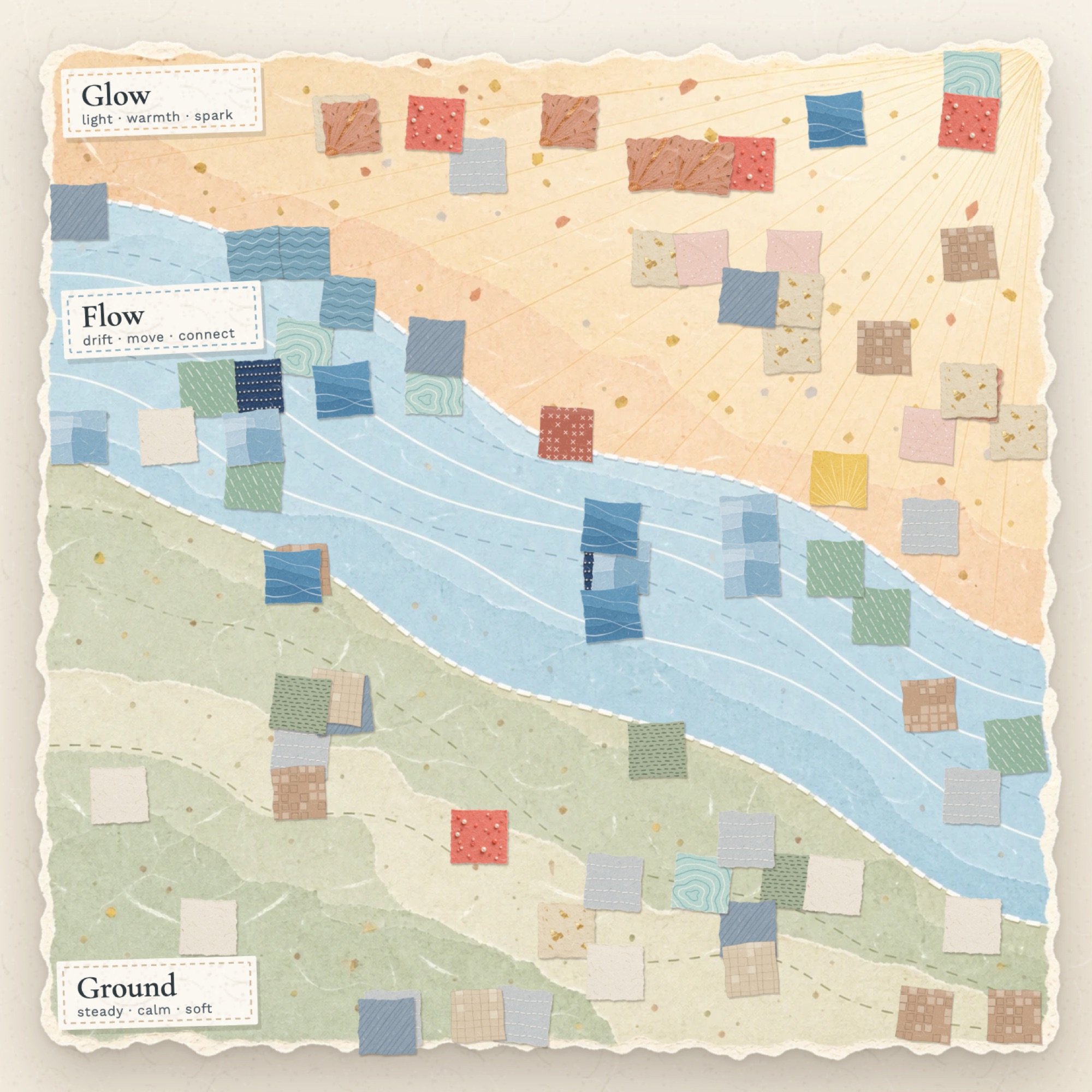 The shared map filled with paper tiles
