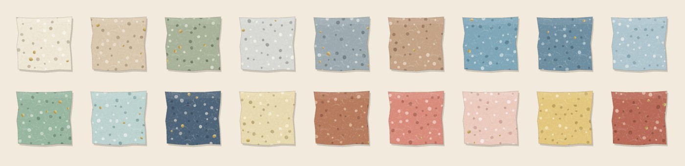 The speckle pattern on all 18 colours